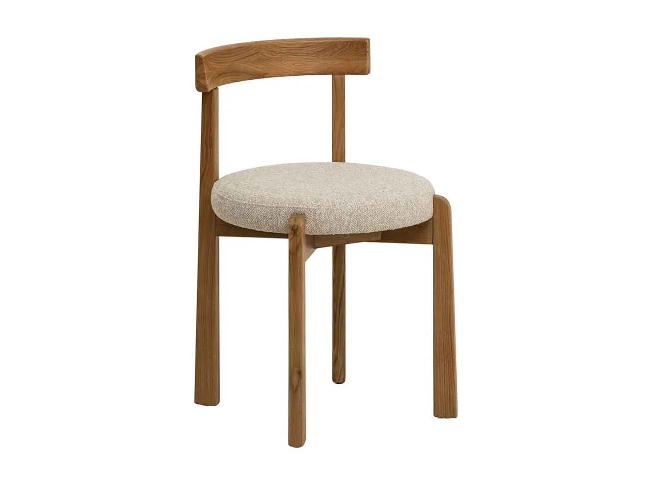 Silla de madera de olmo y tejido de rizo gris Aline (lote de 2)