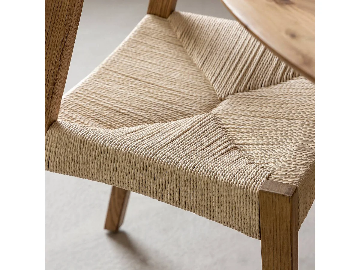 Silla de madera de roble y cuerda Auren (lote de 2)