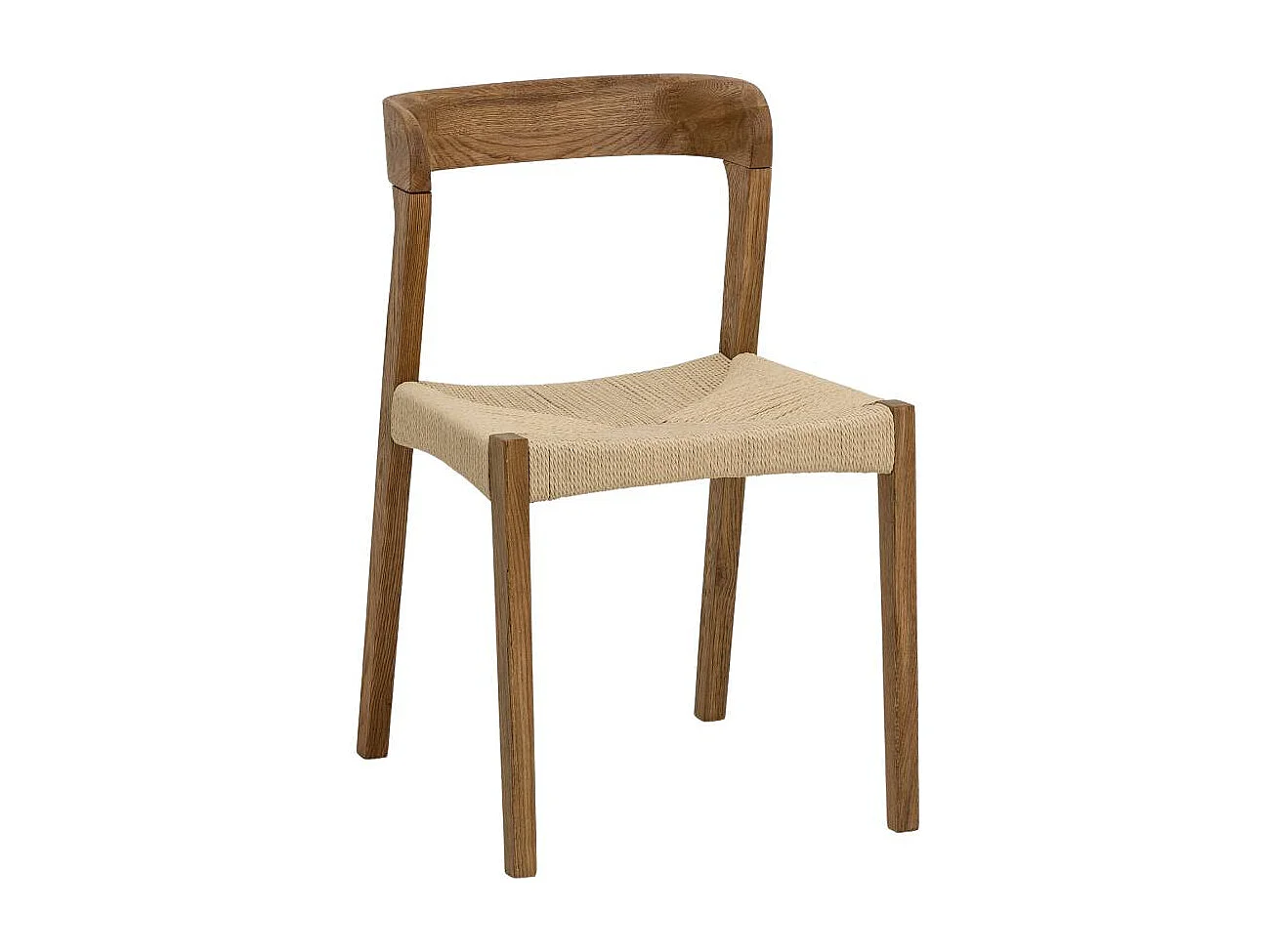 Silla de madera de roble y cuerda Auren (lote de 2)