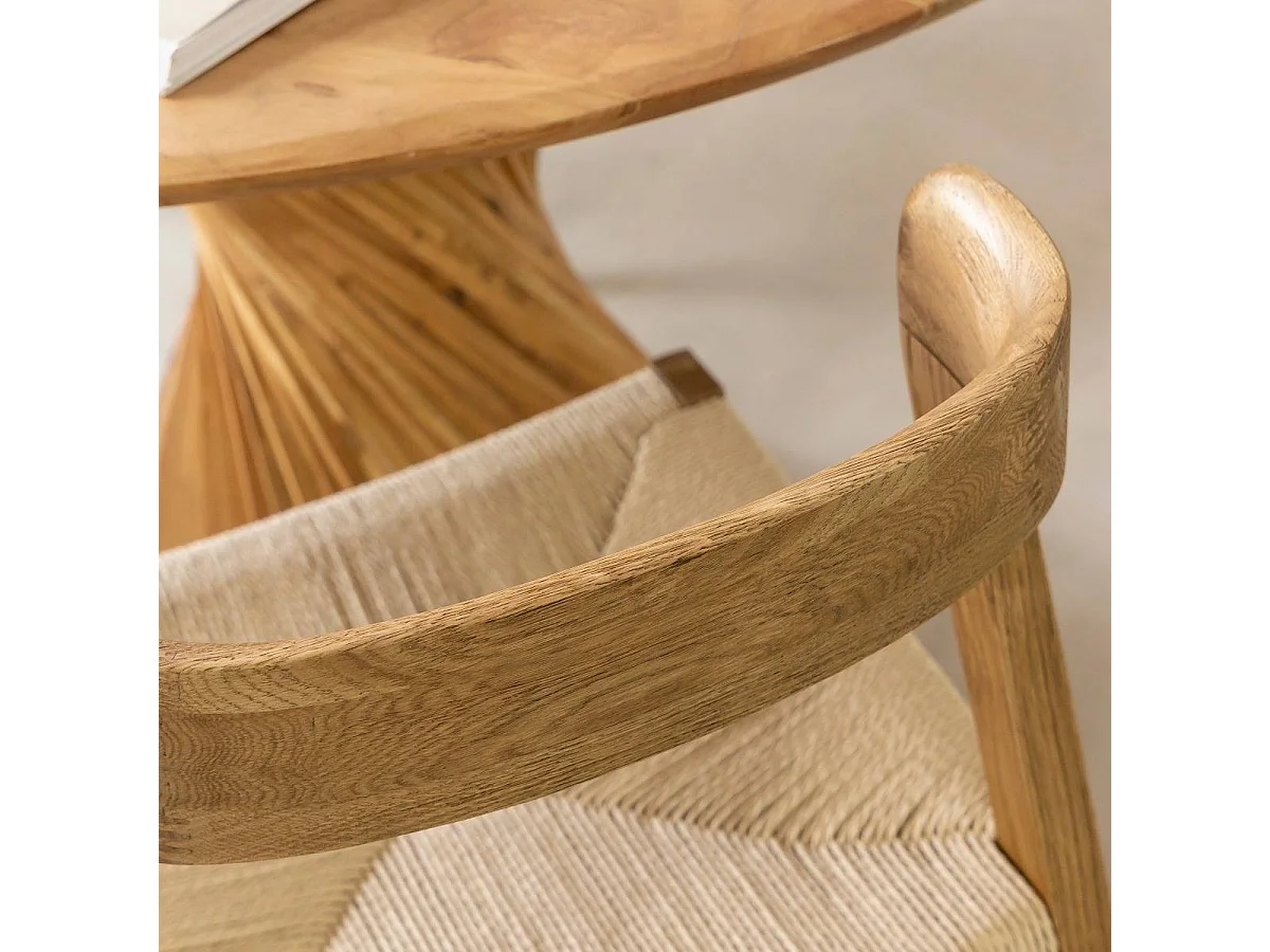 Silla de madera de roble y cuerda Auren (lote de 2)