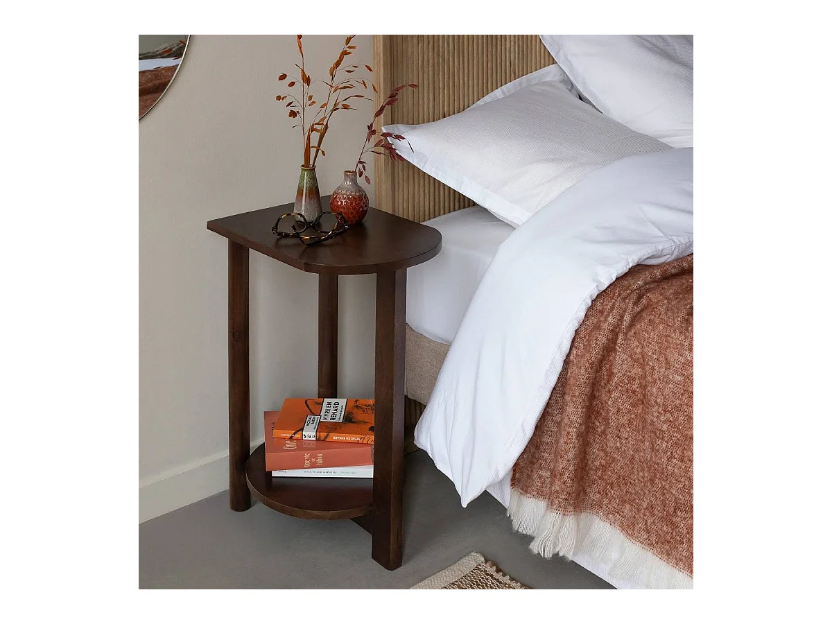 Table de chevet ovale en bois de manguier Sharon