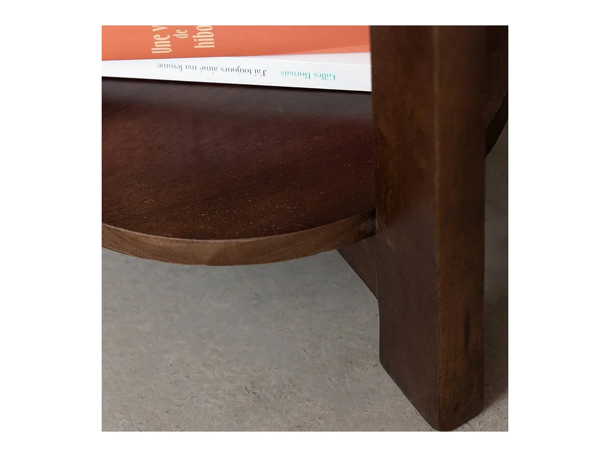 Table de chevet ovale en bois de manguier Sharon