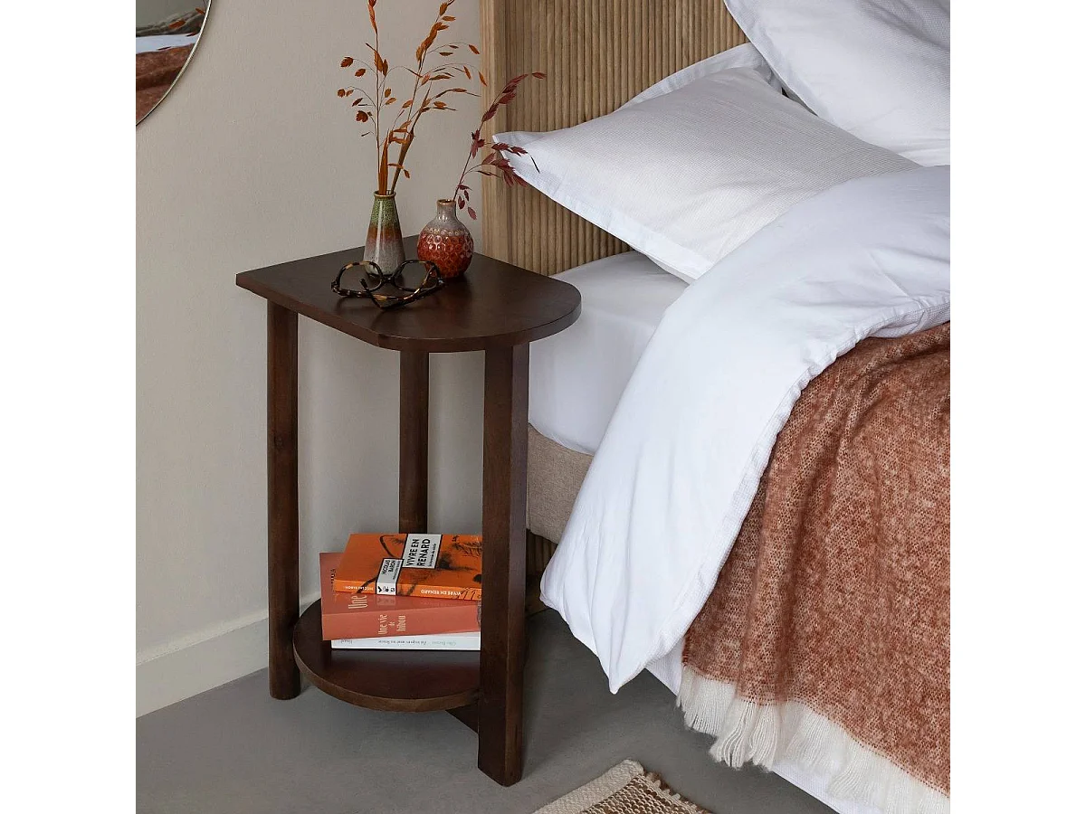 Table de chevet ovale en bois de manguier Sharon