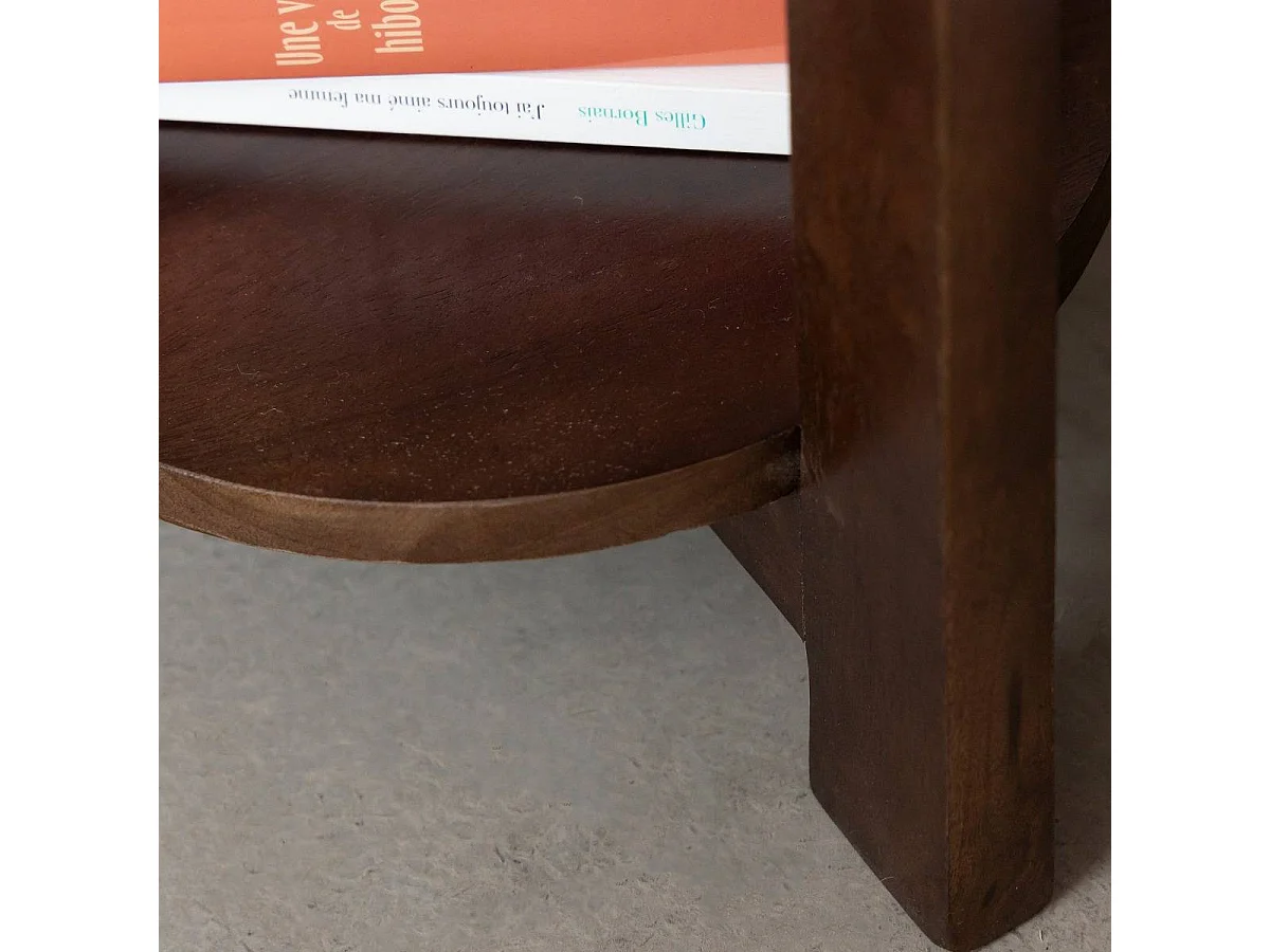 Table de chevet ovale en bois de manguier Sharon