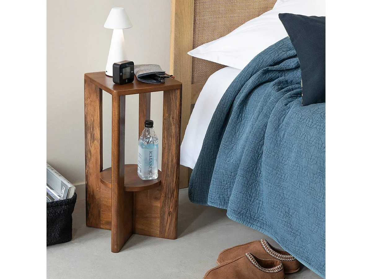 Mesita de noche de madera de mango Erine