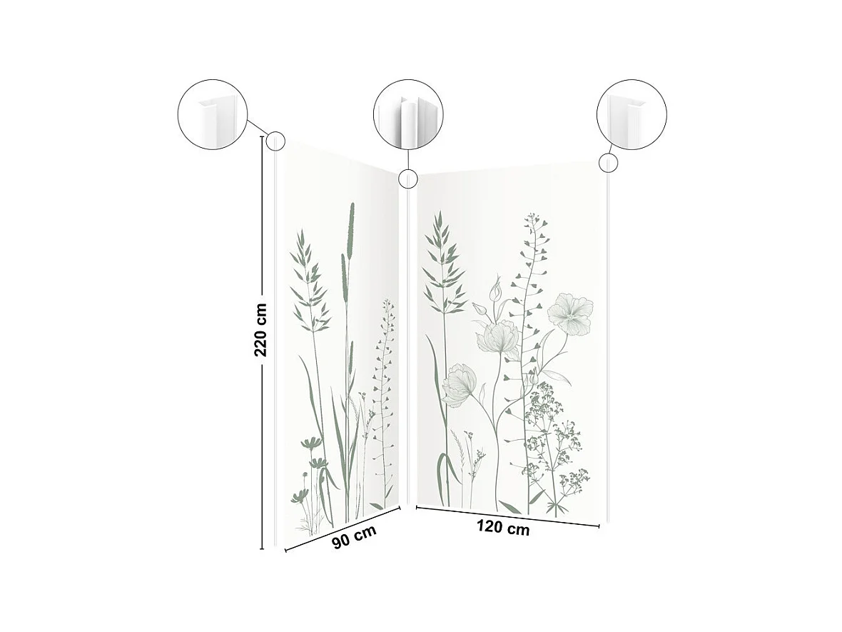 Lot de 2 panneaux de douche en aluminium (90x220 & 120x220 cm) + profilés blanc - Vegetalist - Marron
