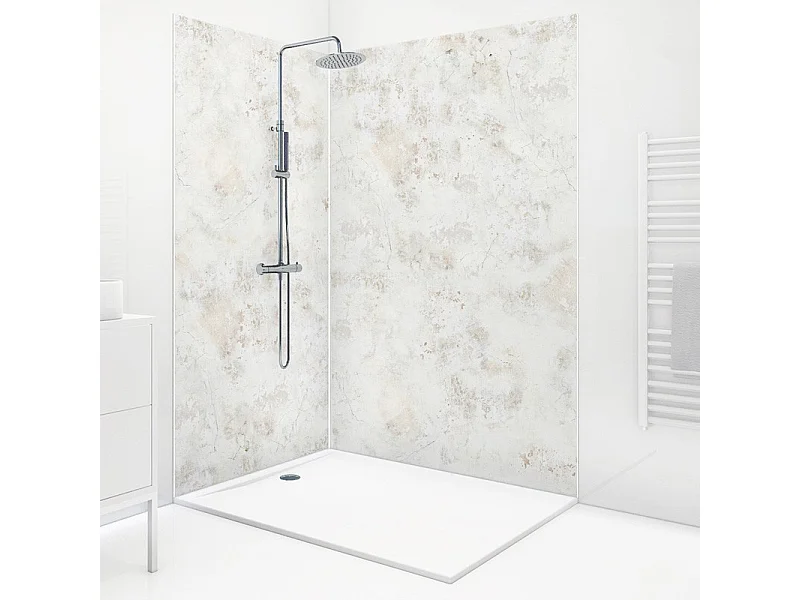 Lot de 2 panneaux de douche en aluminium (90x220 & 120x220 cm) + profilés blanc - New Trashwall - Marron