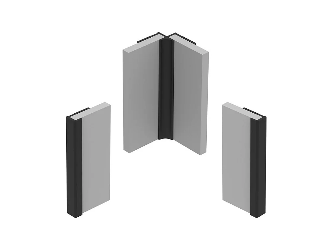 Lot de 2 panneaux de douche en aluminium (90x220 & 120x220 cm) + profilés noir - Lamnar - Noir