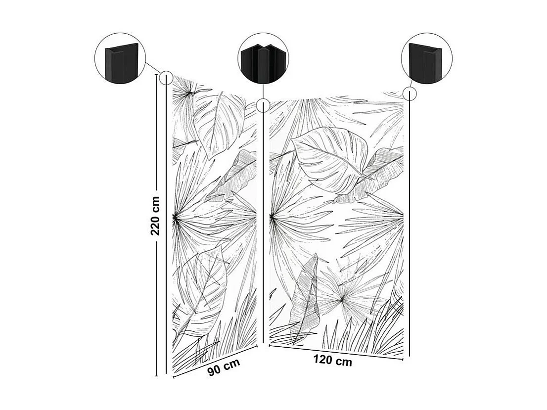 Lot de 2 panneaux de douche en aluminium (90x220 & 120x220 cm) + profilés noir - Lamnar - Noir