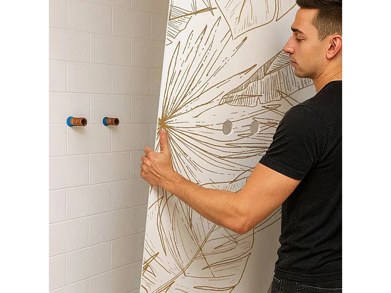 Lot de 2 panneaux de douche en aluminium (90x220 & 120x220 cm) + profilés blanc - Lamnar Kola