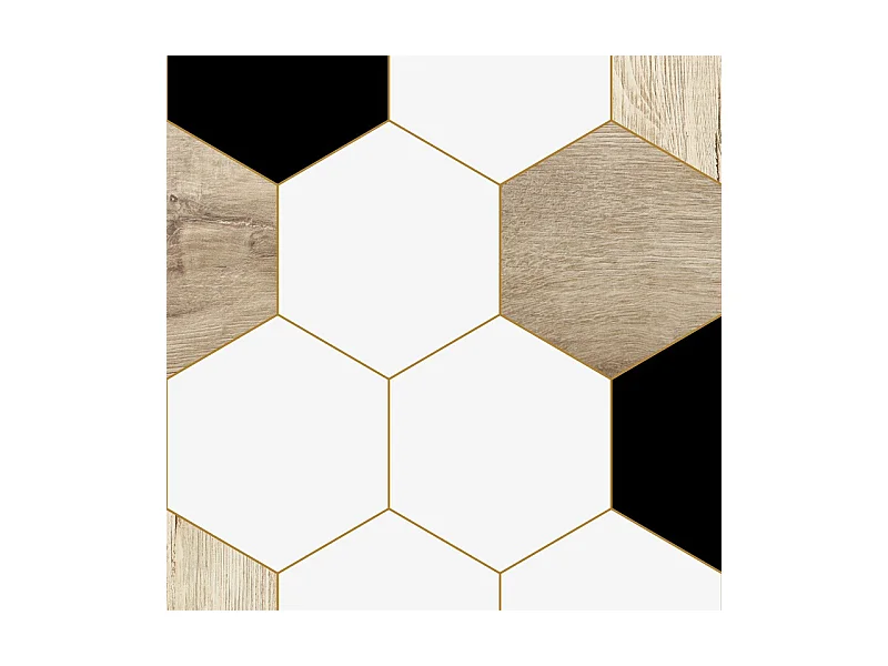 Lot de 2 panneaux de douche en aluminium (90x220 & 120x220 cm) + profilés blanc - Mix Hexa - Multicolore