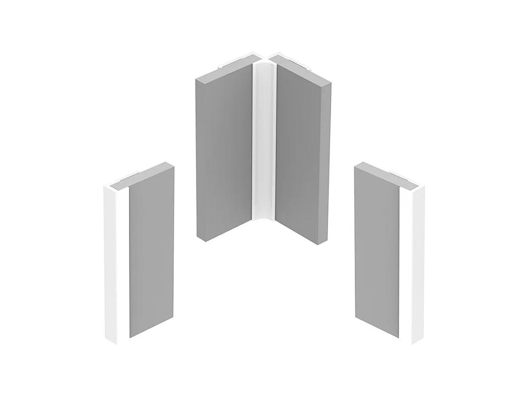 Lot de 2 panneaux de douche en aluminium (90x220 & 120x220 cm) + profilés blanc - Mix Hexa - Multicolore