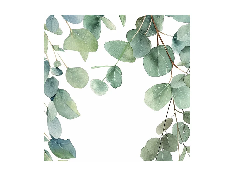 Lot de 2 panneaux de douche en aluminium (90x220 & 120x220 cm) + profilés blanc - Eucalyptus in Rain - Multicolore