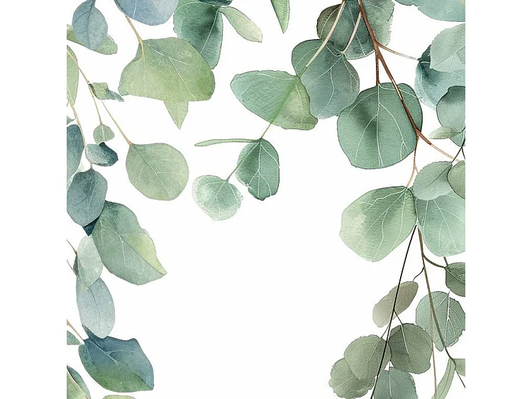 Lot de 2 panneaux de douche en aluminium (90x220 & 120x220 cm) + profilés blanc - Eucalyptus in Rain - Multicolore