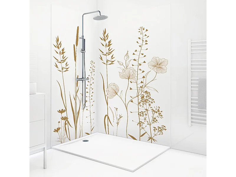 Lot de 2 panneaux de douche en aluminium (90x220 & 120x220 cm) + profilés blanc - Vegetalist - Vert