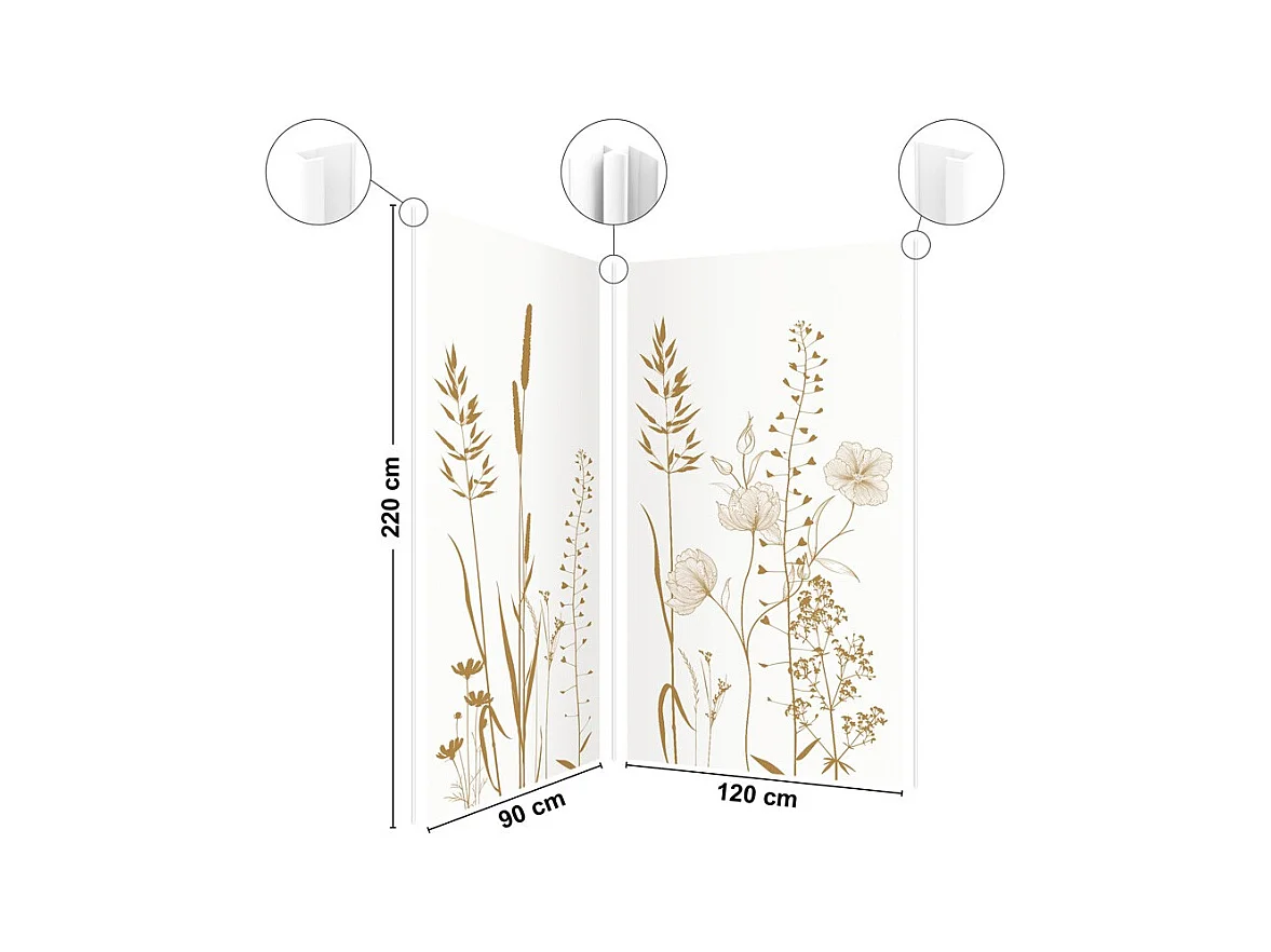 Lot de 2 panneaux de douche en aluminium (90x220 & 120x220 cm) + profilés blanc - Vegetalist - Vert