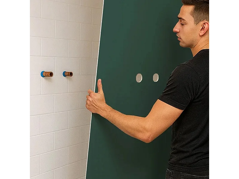 Pack 2 panneaux de douche en aluminium Vert Forêt + 3 profilés Noirs - 1 panneau de 90x220 cm et 1 panneau de 120x220 cm