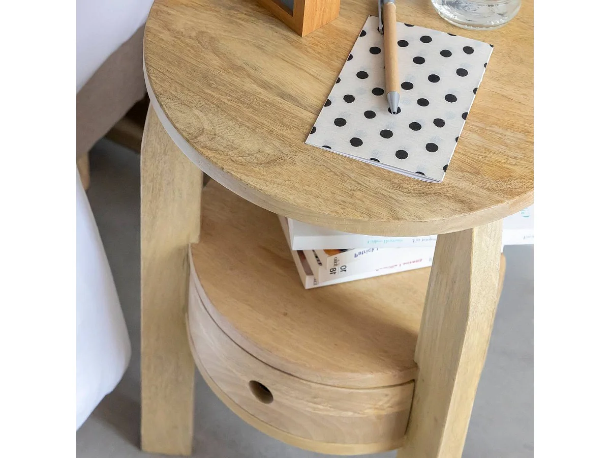 Table de chevet en bois de manguier Juliet