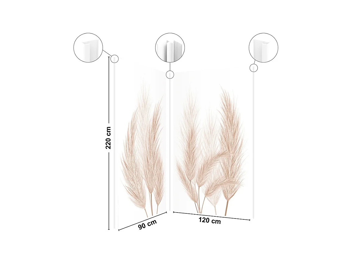 Lot de 2 panneaux de douche en aluminium (90x220 & 120x220 cm) + profilés blanc - Pampa - Marron