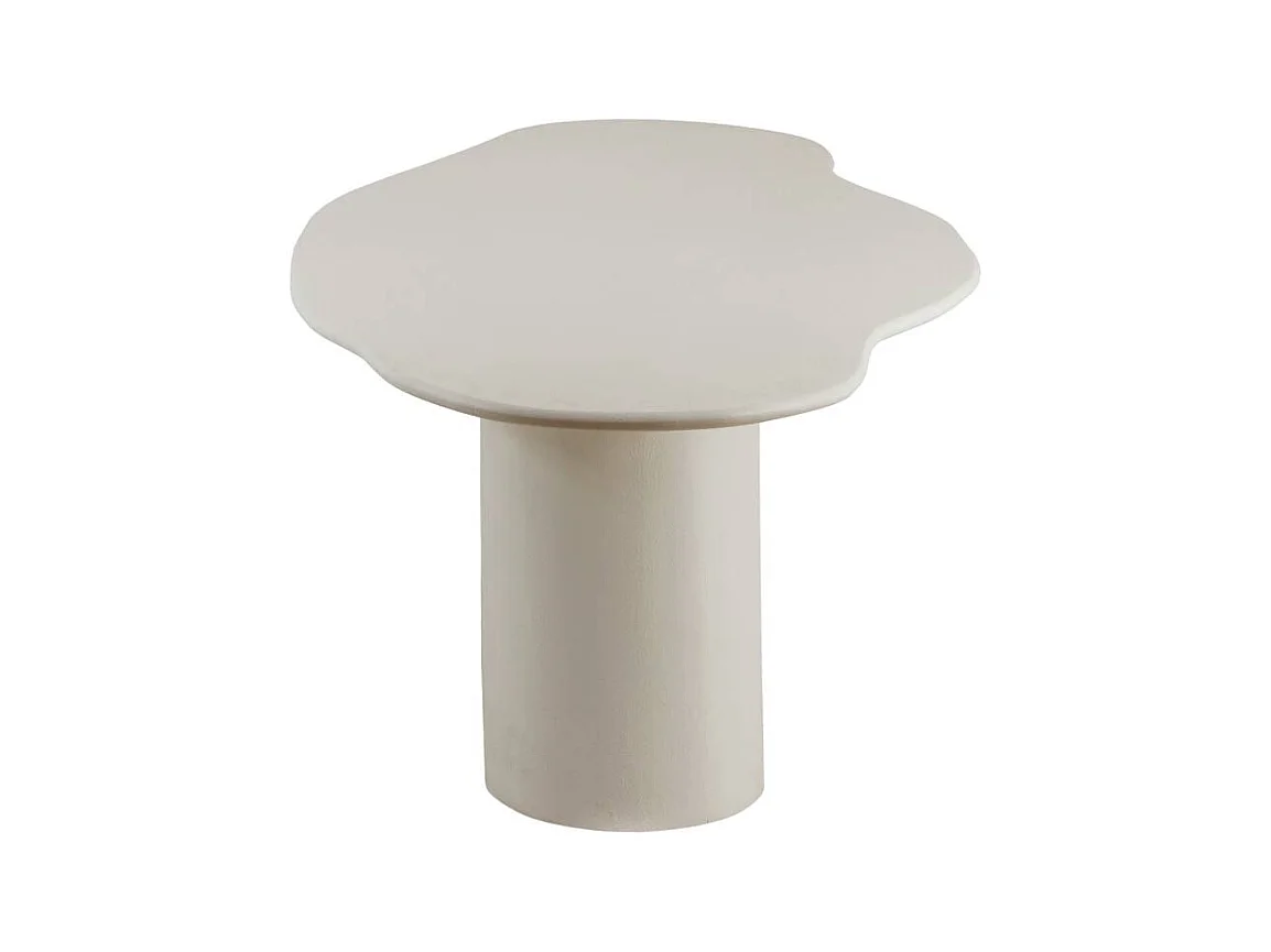 Table à manger nuage en bois effet béton blanc Thomas