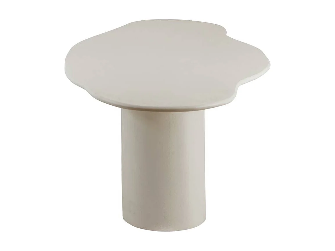 Table à manger nuage en bois effet béton blanc Thomas