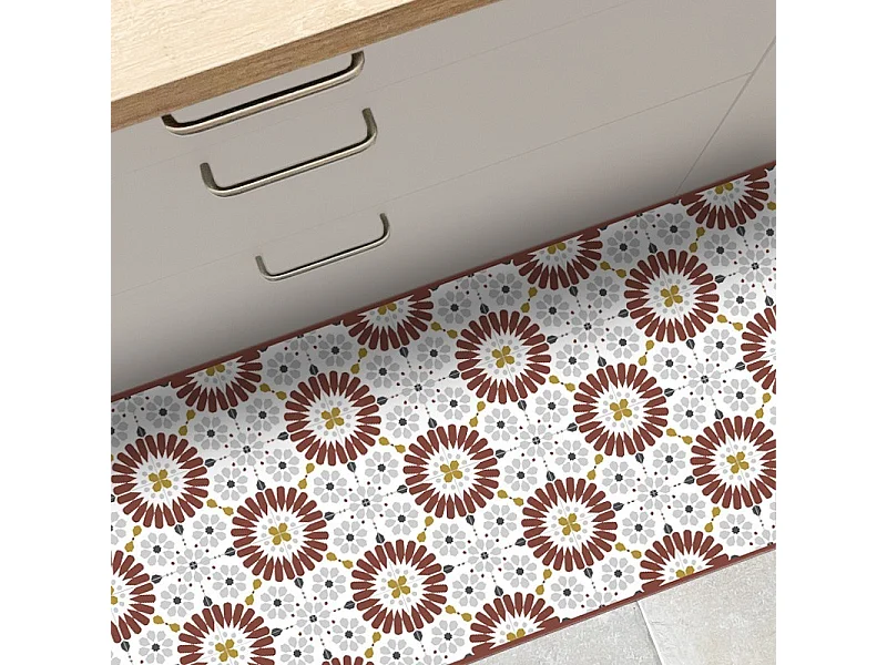 Tapis antidérapant - Marsiho - vinyle - int./ext. - Rouge - 120x200cm