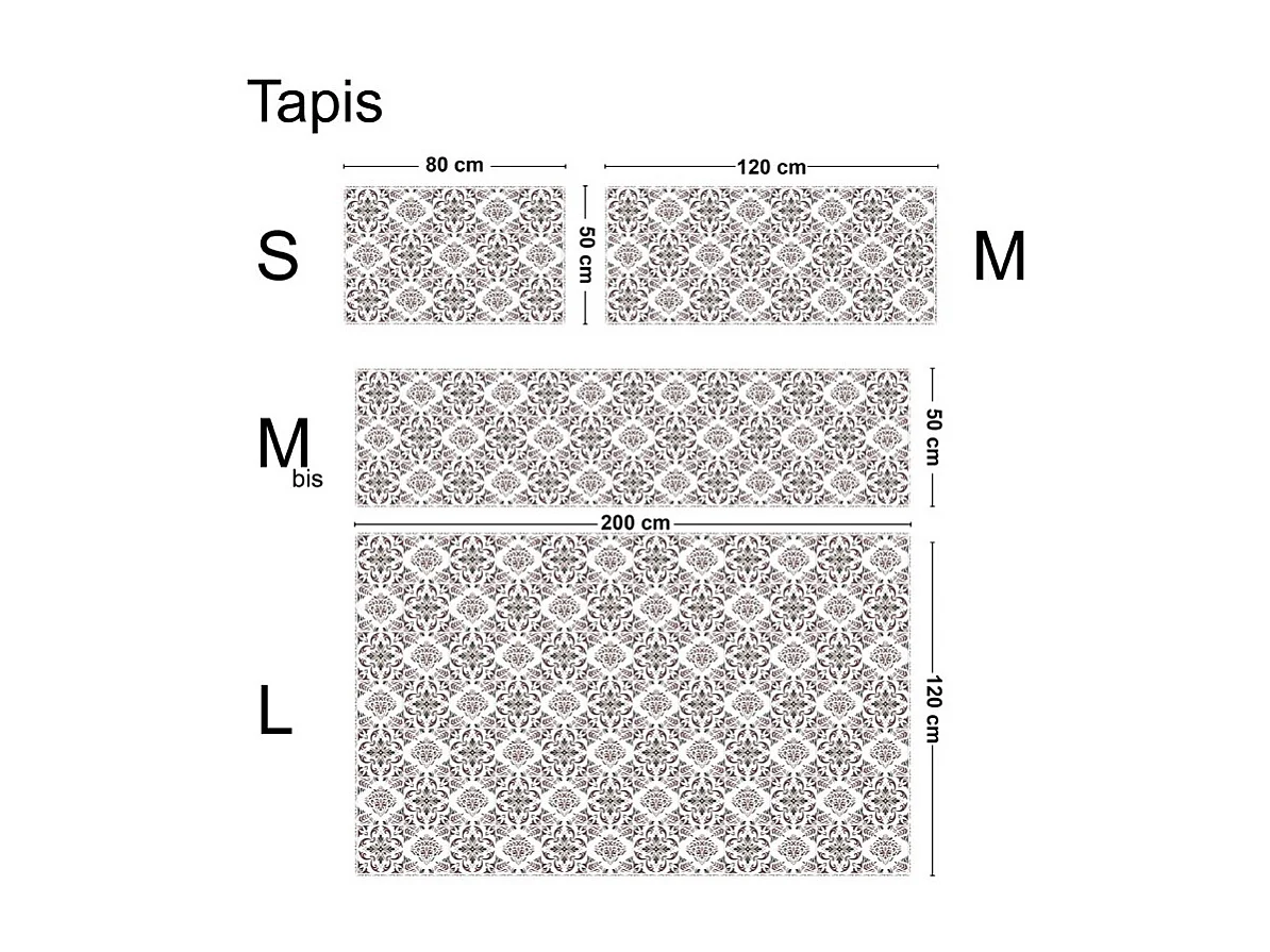 Tapis antidérapant - Agathe - vinyle - int./ext. - Multicolore - 50x120cm