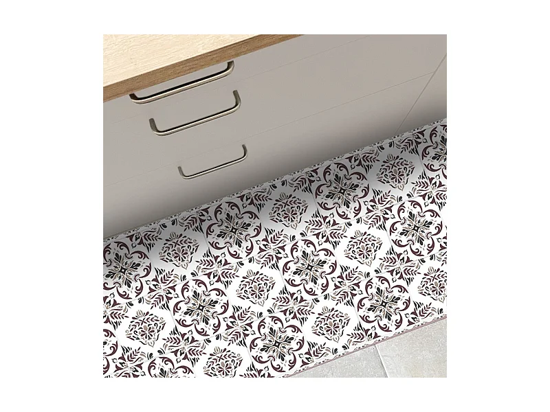 Tapis antidérapant - Agathe - vinyle - int./ext. - Multicolore - 50x120cm