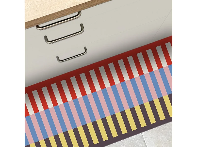 Tapis antidérapant - Rythmo - vinyle - int./ext. - Rouge - 50x200cm