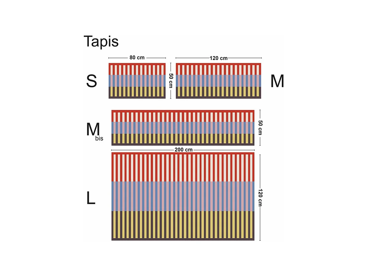 Tapis antidérapant - Rythmo - vinyle - int./ext. - Rouge - 50x200cm