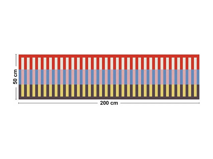 Tapis antidérapant - Rythmo - vinyle - int./ext. - Rouge - 50x200cm