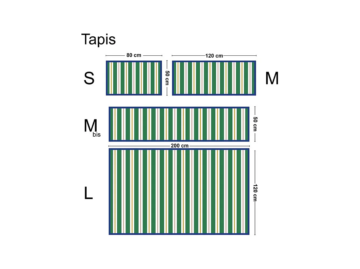 Tapis antidérapant - Aveiro - vinyle - int./ext. - Vert - 120x200cm