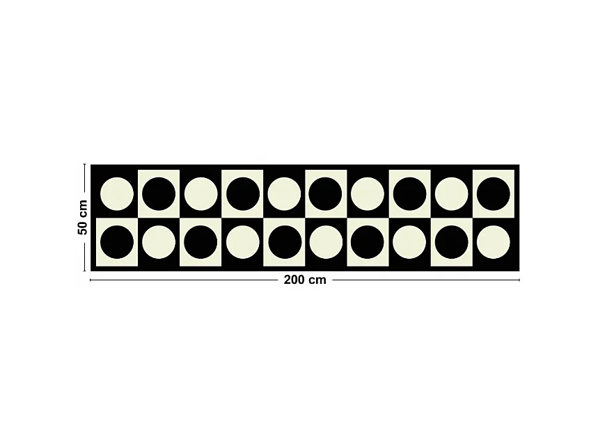 Tapis antidérapant - Pop - vinyle - int./ext. - Noir - 50x200cm