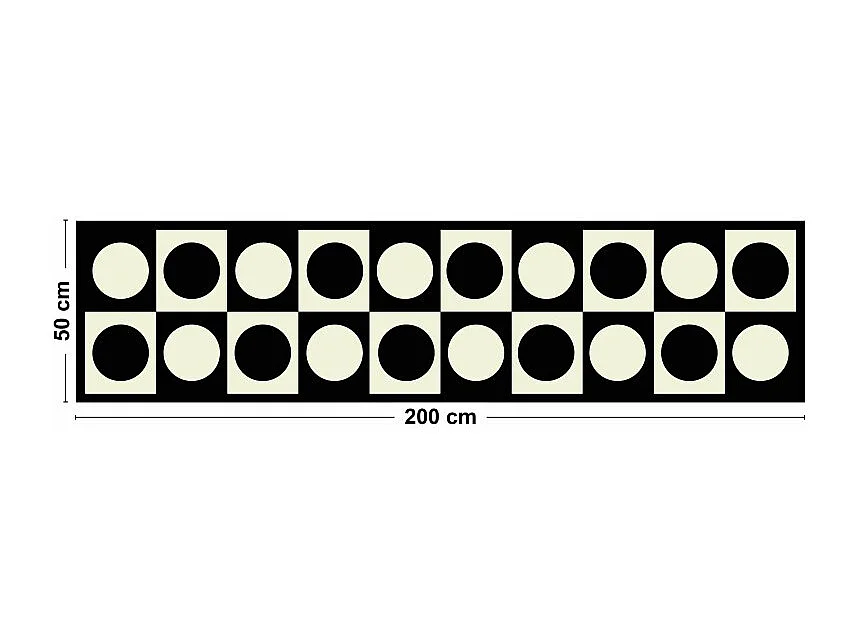 Tapis antidérapant - Pop - vinyle - int./ext. - Noir - 50x200cm