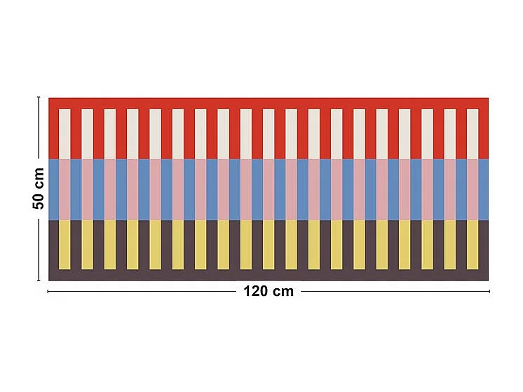 Tapis antidérapant - Rythmo - vinyle - int./ext. - Rouge - 50x120cm