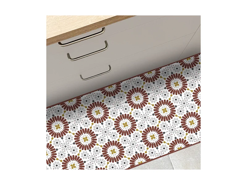 Tapis antidérapant - Marsiho - vinyle - int./ext. - Rouge - 50x120cm