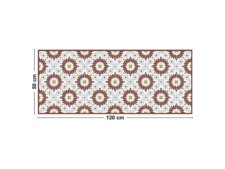 Tapis antidérapant - Marsiho - vinyle - int./ext. - Rouge - 50x120cm