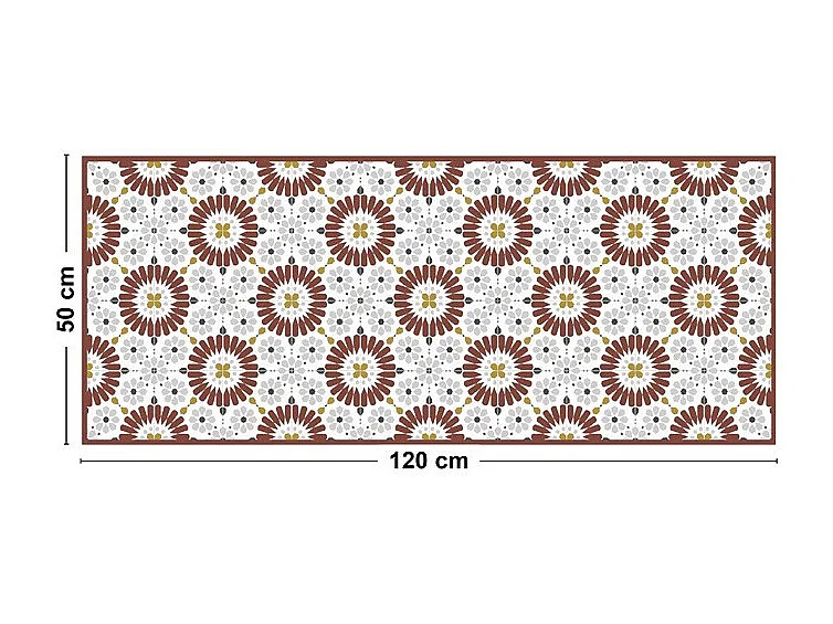 Tapis antidérapant - Marsiho - vinyle - int./ext. - Rouge - 50x120cm