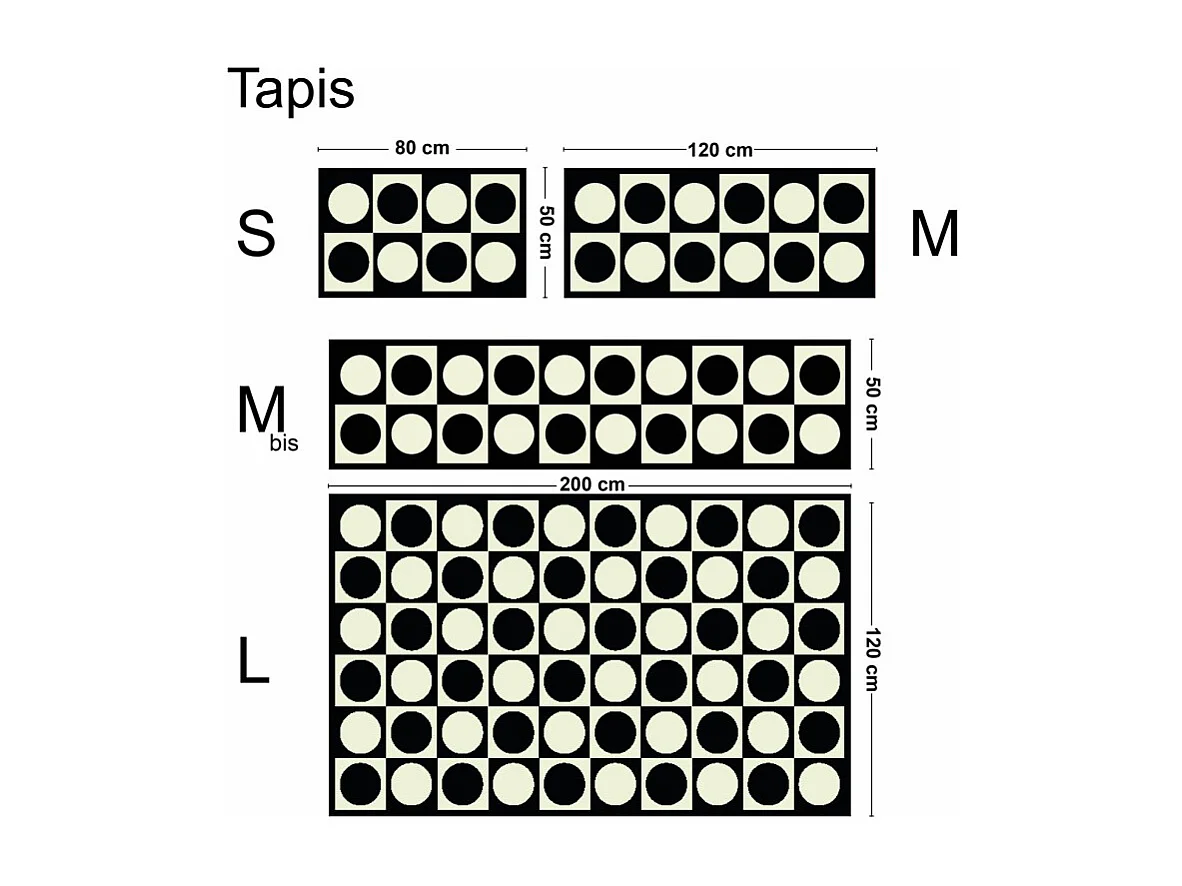 Tapis antidérapant - Pop - vinyle - int./ext. - Noir - 50x120cm