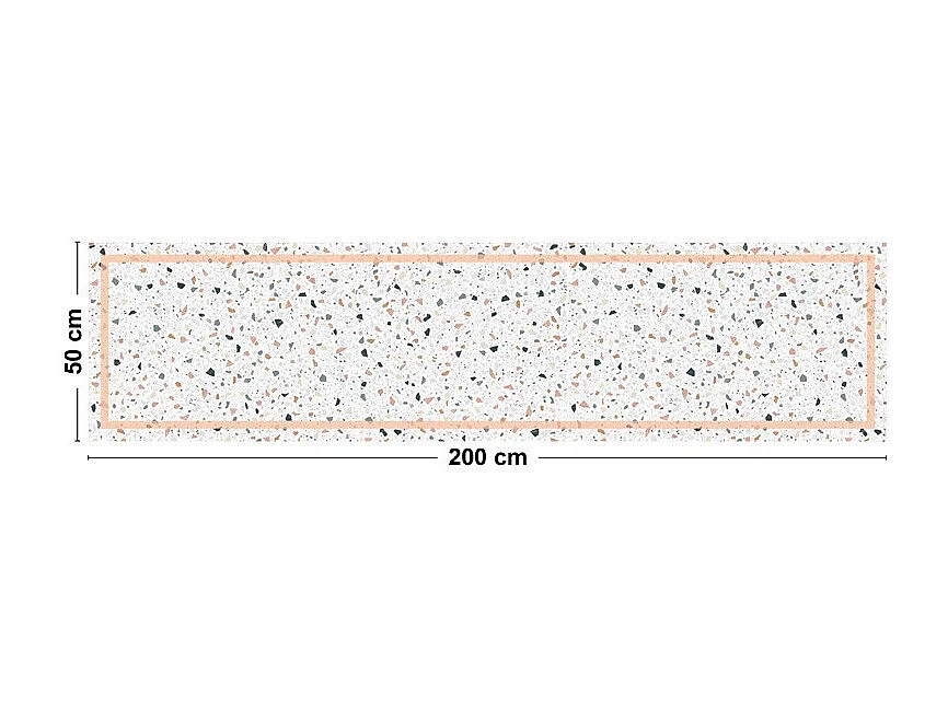 Tapis antidérapant - Terrazzo - vinyle - int./ext. - Multicolore - 50x120cm