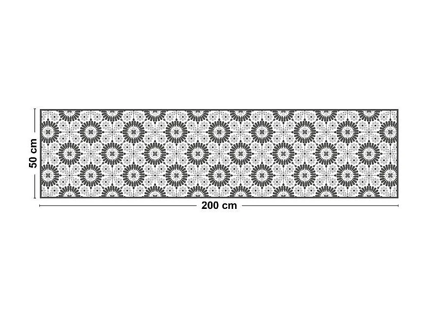 Tapis antidérapant - Marsiho - vinyle - int./ext. - Gris - 50x200cm