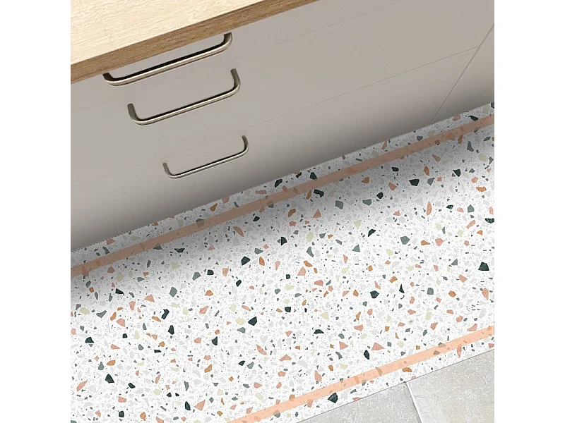 Tapis antidérapant - Terrazzo - vinyle - int./ext. - Multicolore - 120x200cm