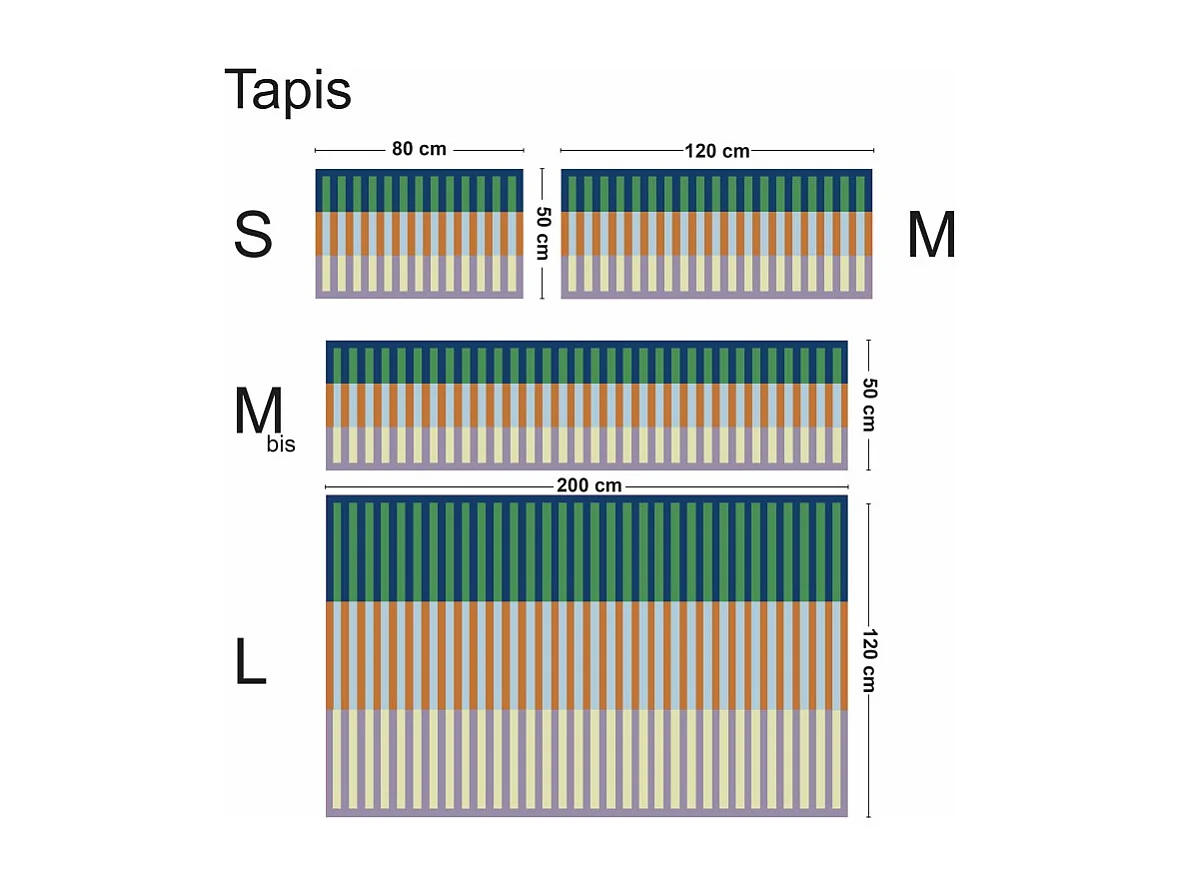 Tapis antidérapant - Rythmo - vinyle - int./ext. - Bleu - 120x200cm