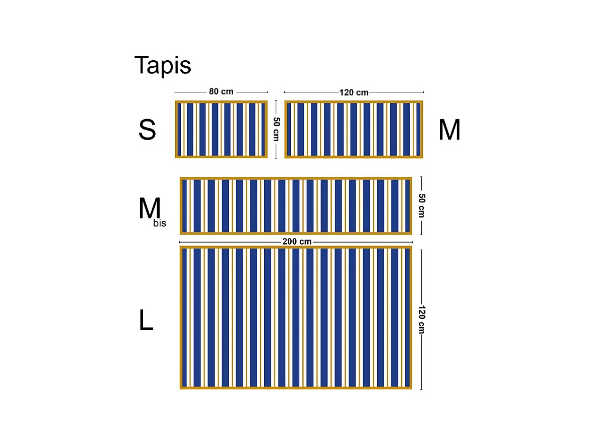 Tapis antidérapant - Bari - vinyle - int./ext. - Bleu - 50x200cm