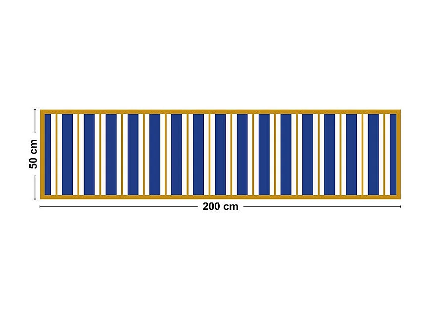 Tapis antidérapant - Bari - vinyle - int./ext. - Bleu - 50x200cm