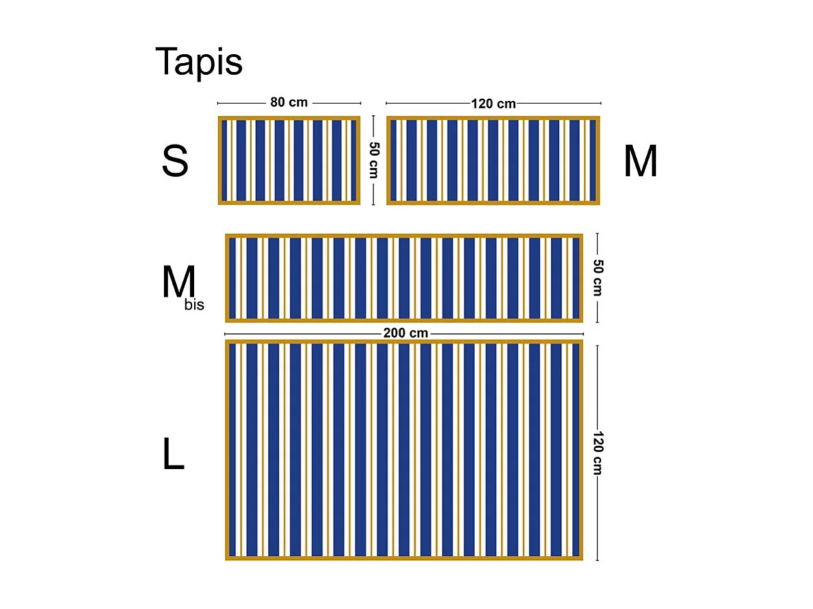 Tapis antidérapant - Bari - vinyle - int./ext. - Bleu - 50x200cm
