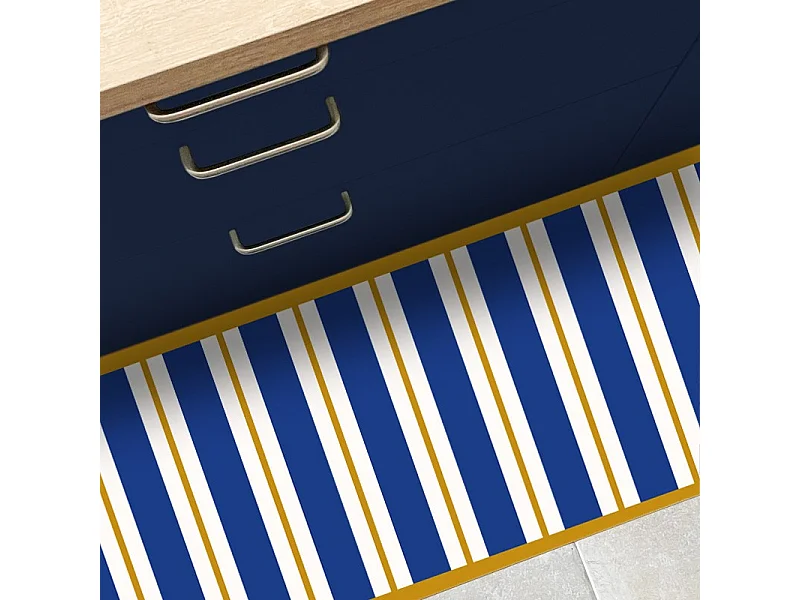 Tapis antidérapant - Bari - vinyle - int./ext. - Bleu - 50x200cm