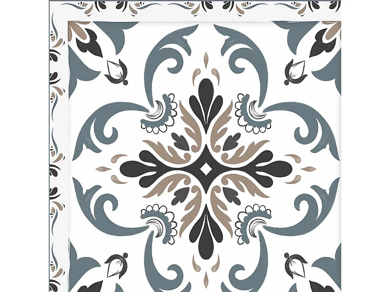 Tapis antidérapant - Agathe - vinyle - int./ext. - Multicolore - 50x120cm