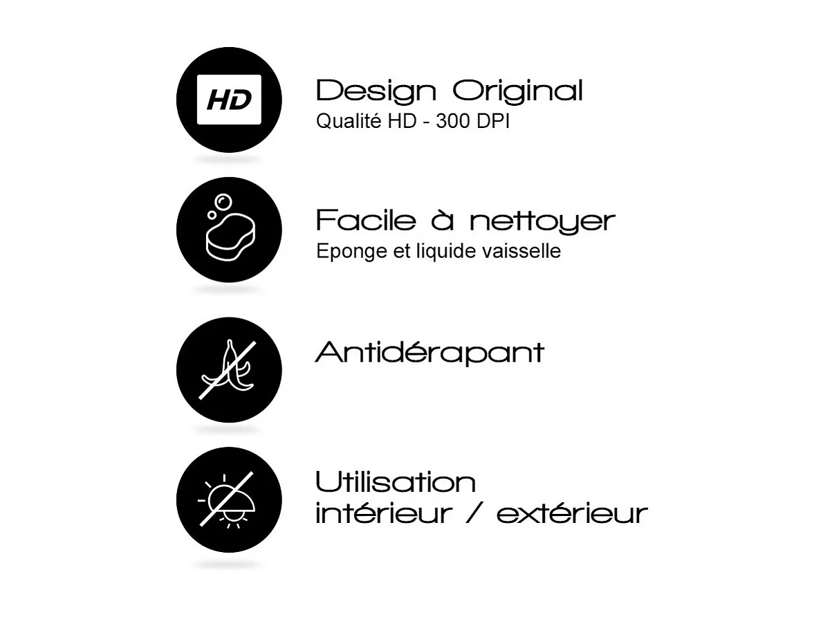 Tapis antidérapant - Organique - vinyle - int./ext. - Orange - 50x120cm