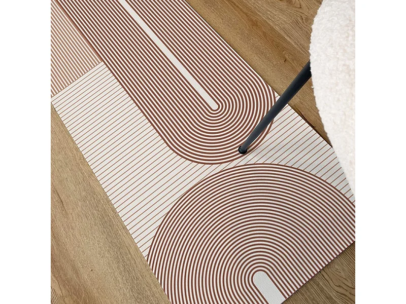 Tapis antidérapant - Géométrique - vinyle - int./ext. - Rouge - 120x200cm